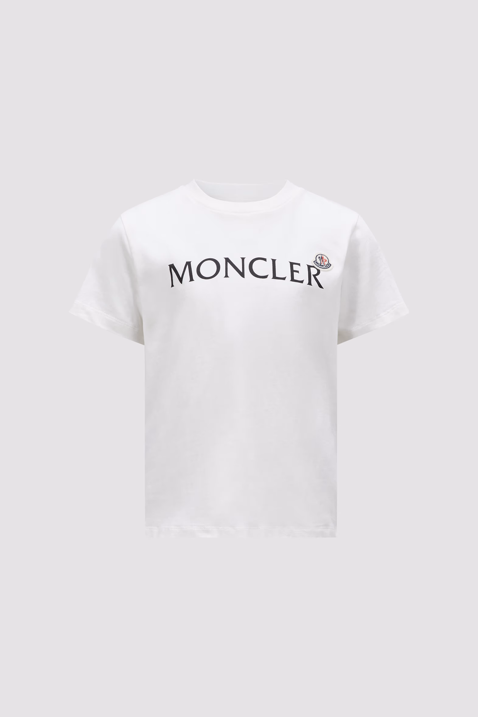 Camiseta de algodón con logotipo Niño Blanco Moncler 0